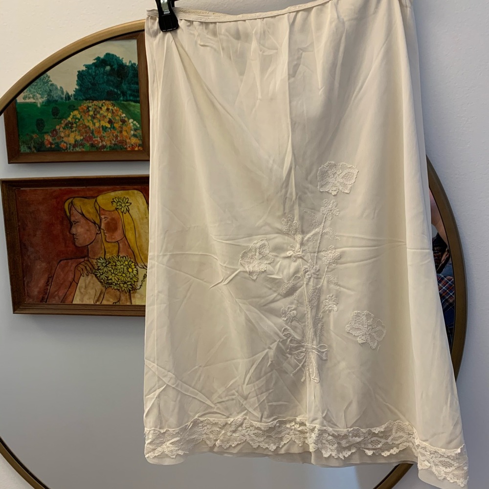 Vintage slip with stitch and lace detail